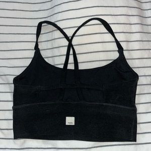 VUORI LONGLINE ELEVATION BRA, BLACK HEATHER